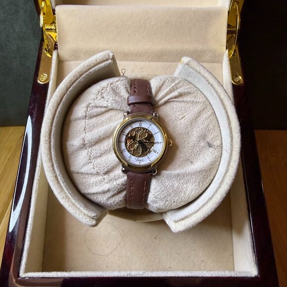 Timex Skeleton Petite Ladies' Watch Brown/Gold/White, 24mm - Picture 1 of 5